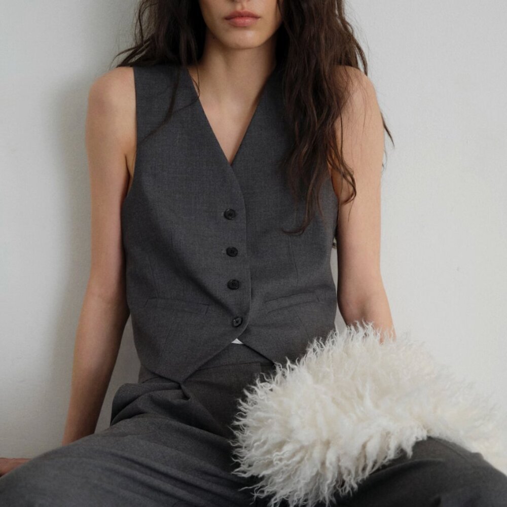 Mango-Vest with adjustable belt-Size S